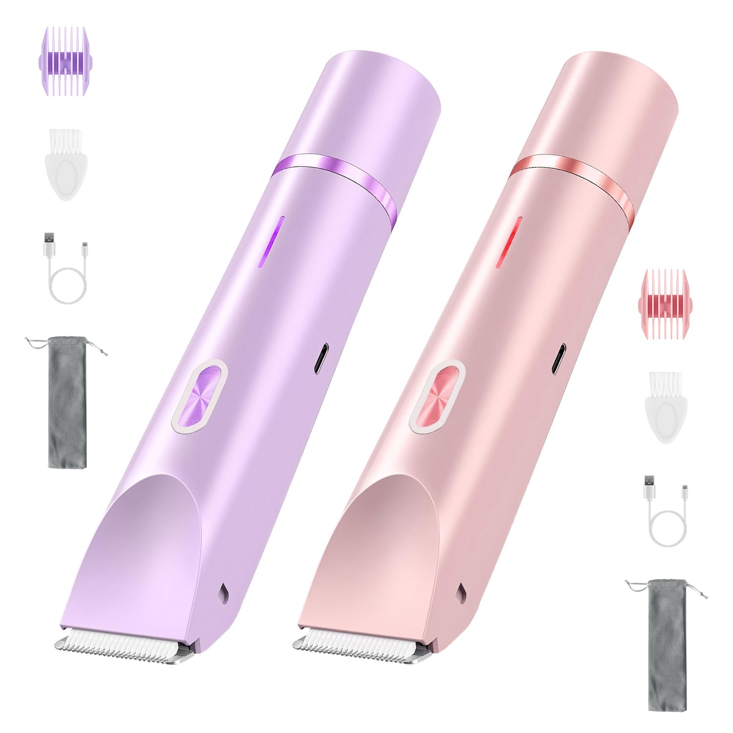 1Pc 2 In 1 Bikini Trimmer For Women | Dual Head Cordless Body Razor & Hair Remover