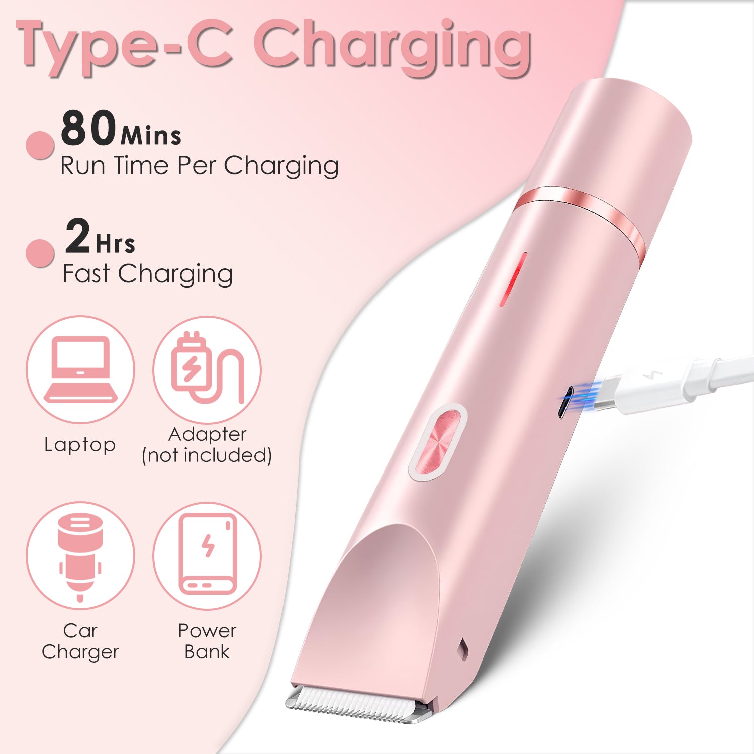 1Pc 2 In 1 Bikini Trimmer For Women | Dual Head Cordless Body Razor & Hair Remover