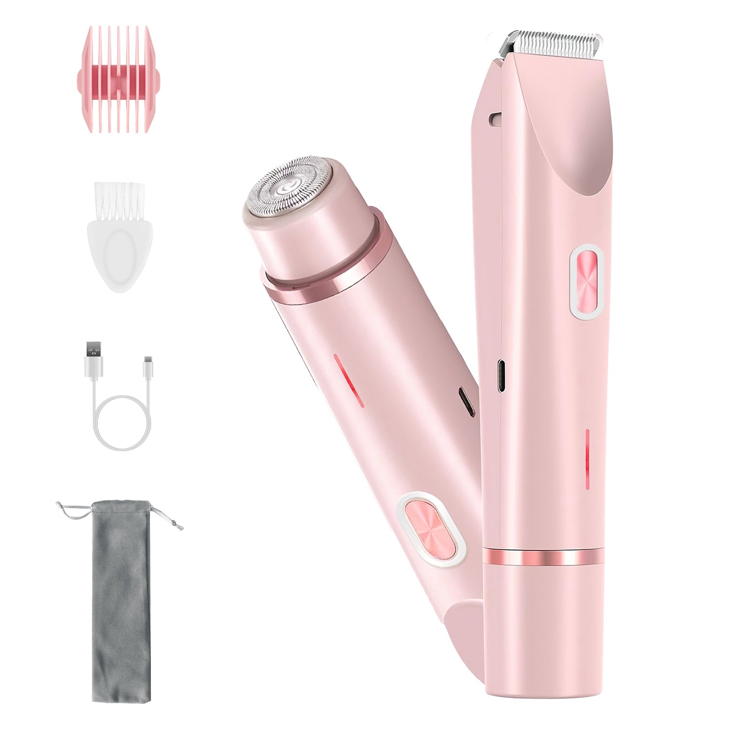 1Pc 2 In 1 Bikini Trimmer For Women | Dual Head Cordless Body Razor & Hair Remover